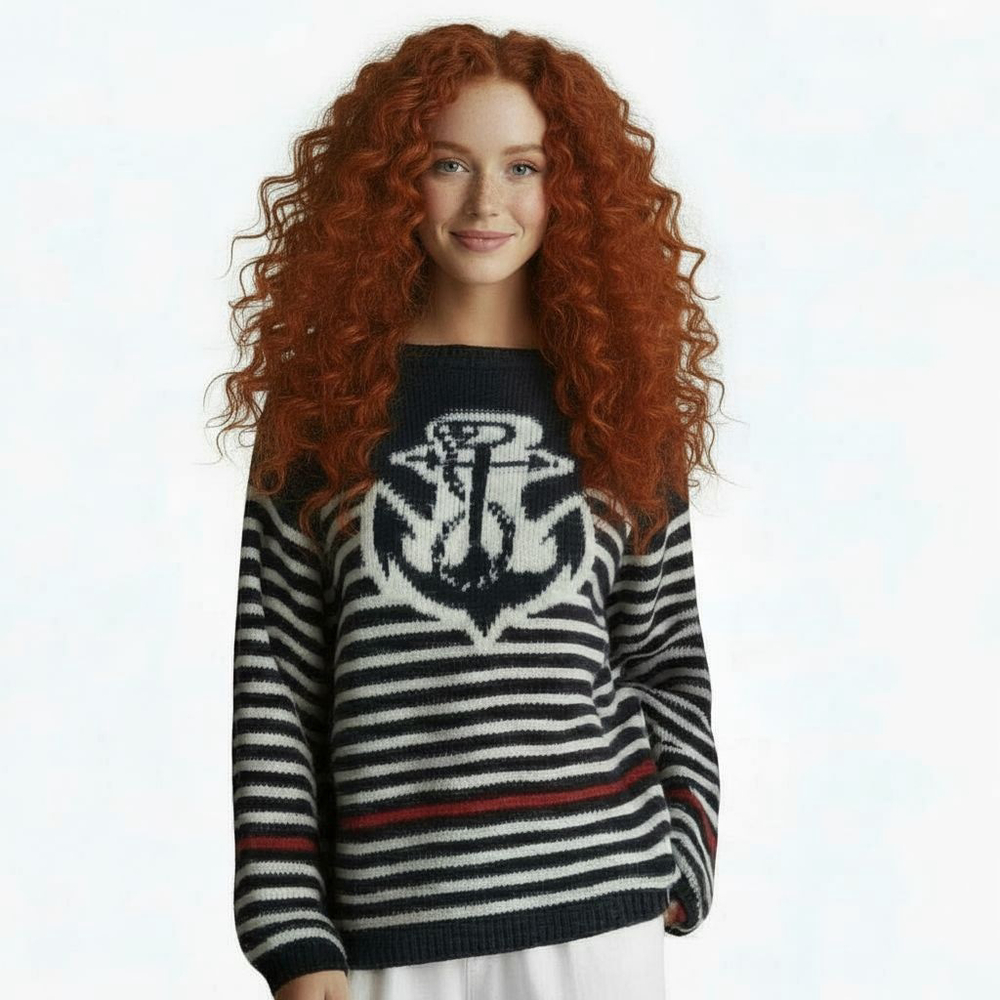 Roo Crossing Vintage Striped Nautical Sweater - Medium